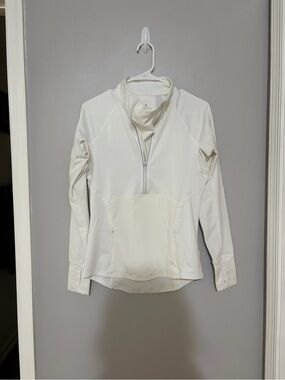 Athleta White Tech Mesh Half-Zip Athletic Pullover